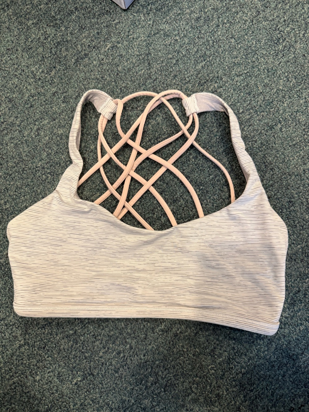 lululemon athletica Light Gray Strappy Back Sports Bra
